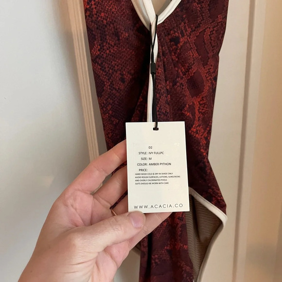 RARE NWT acacia swimwear Ivy Full-piece Amber Python medium snakeskin - Picture 7 of 7